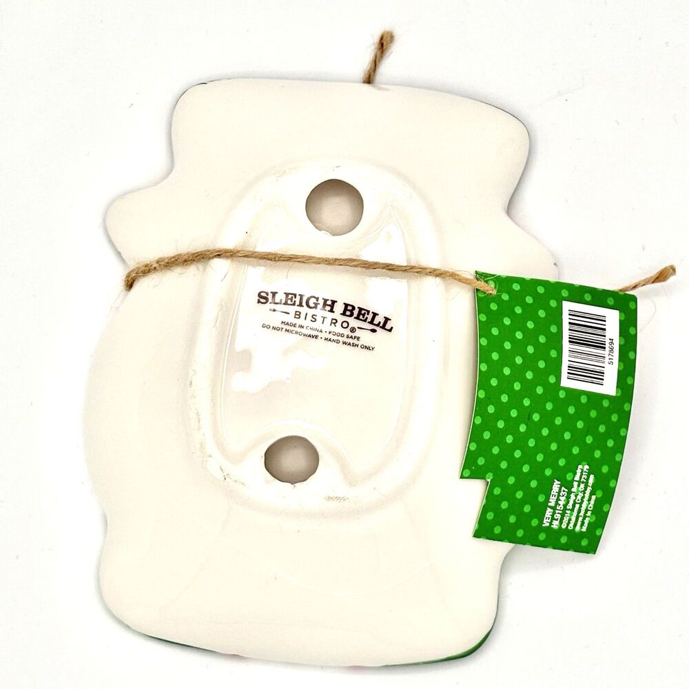 New Sleigh Bell Bistro Ceramic Christmas Snowman Dish With Spreader 2014 - Picture 6 of 8